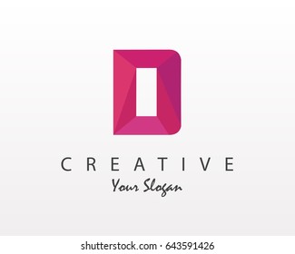 Origami Letter D logo Vector