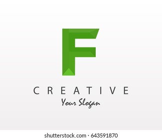 Origami Letter F logo Vector