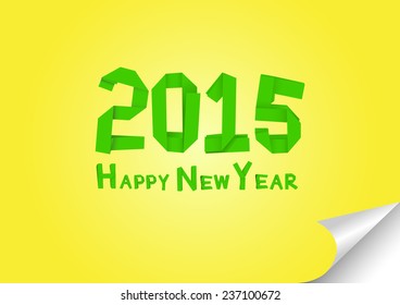 origami letter as happy new year 2015