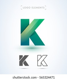 Origami letter K logo