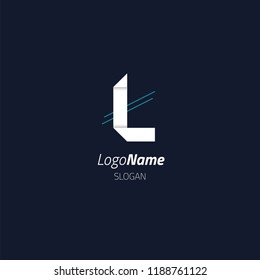 Origami letter logo L