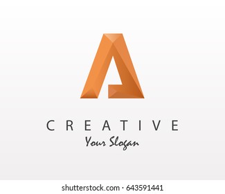 Origami Letter A logo Vector