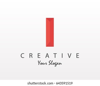 Origami Letter I logo Vector
