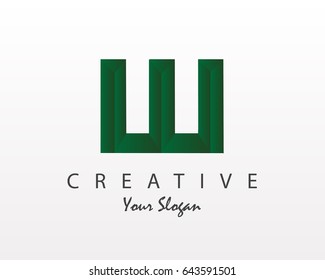 Origami Letter W logo Vector