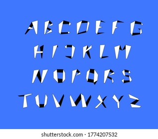 Origami letters set. Vector alphabet