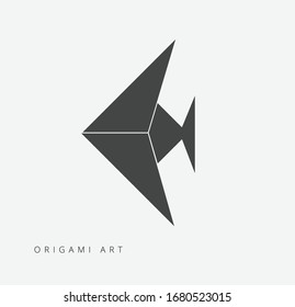 Origami Logo Design Template Inspiration, Vector Illustration, Paper made animal illustration. stylized animal vector drawing. Abstract animal.see fish origami scheme