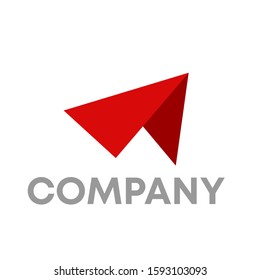 origami logo icon design template sign