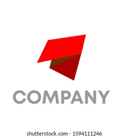origami logo icon design template sign
