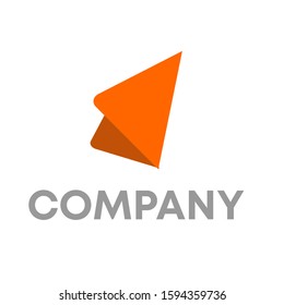origami logo icon design template sign