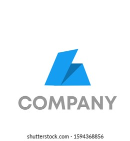 origami logo icon design template sign