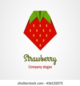 Origami logo strawberries