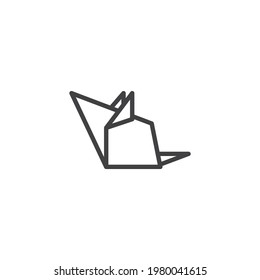 Origami mouse line icon. linear style sign for mobile concept and web design. Paper mouse outline vector icon. Symbol, logo illustration. Vector graphics
