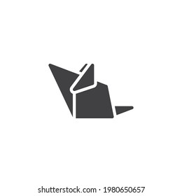 Origami mouse vector icon. filled flat sign for mobile concept and web design. Paper mouse glyph icon. Symbol, logo illustration. Vector graphics