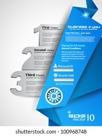 Origami option menÃ?Â?Ã?Â¹ with 3 choices. Ideal for web usage, depliant for product comparison or business presentation.