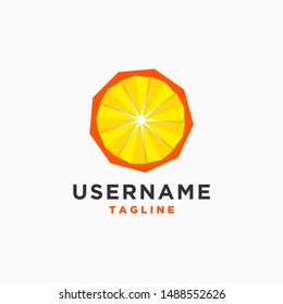 origami orange fruit logo design inspiration . paper orange logo design template