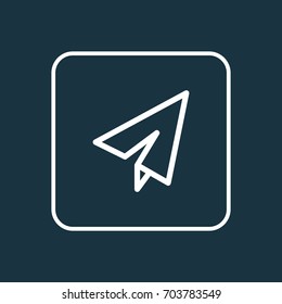 Origami Outline Symbol. Premium Quality Isolated Send Element In Trendy Style.