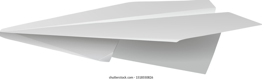 Origami paper airplane. Isolated on white background. Vector illustration.