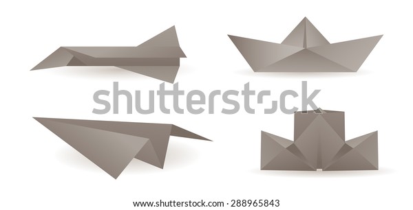 Origami Paper Airplanes Boats Stock Vector (Royalty Free) 288965843 Origami Paper Airplanes Boats Stock Vector (Royalty Free) 288965843