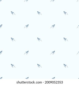 Origami Paper Airplanes Seamless Pattern. Vector Background with  Doodle Flying paper Planes