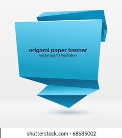 Origami paper banner for you design. Vector.