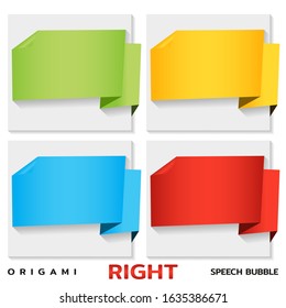 Origami paper banners for side. Price tag template for catalog. Color stickers. Vector