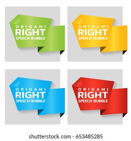 Origami paper banners for side tag. Price tag template for catalog. Color stickers for shop. Vector