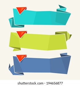 Origami Paper Banners Vector collection