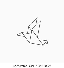 origami paper bird icon