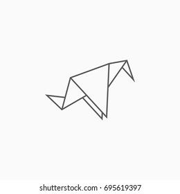 origami paper bird icon