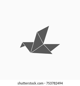 origami paper bird icon