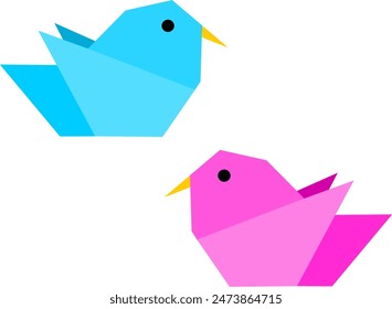 origami paper bird vector image or clipart for craft work or project. simple origami bird vector art