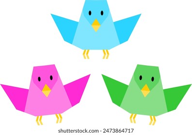 origami paper bird vector image or clipart for craft work or project. simple origami bird vector art