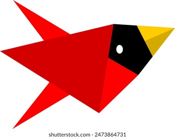 origami paper bird vector image or clipart for craft work or project. simple origami bird vector art