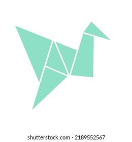 Origami paper birds in a flat style. Colorful origami birds collection. Vector illustration