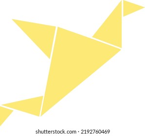 Origami paper birds in a flat style. Vector illustration