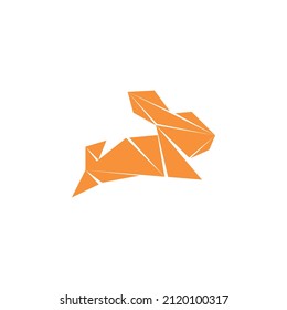 origami paper birds Illustration vector graphic of rabbit icon with abstract pattern