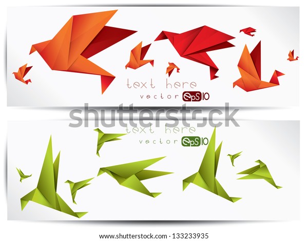 Origami Paper Birdvector Illustrationpolygonal Shape Paper