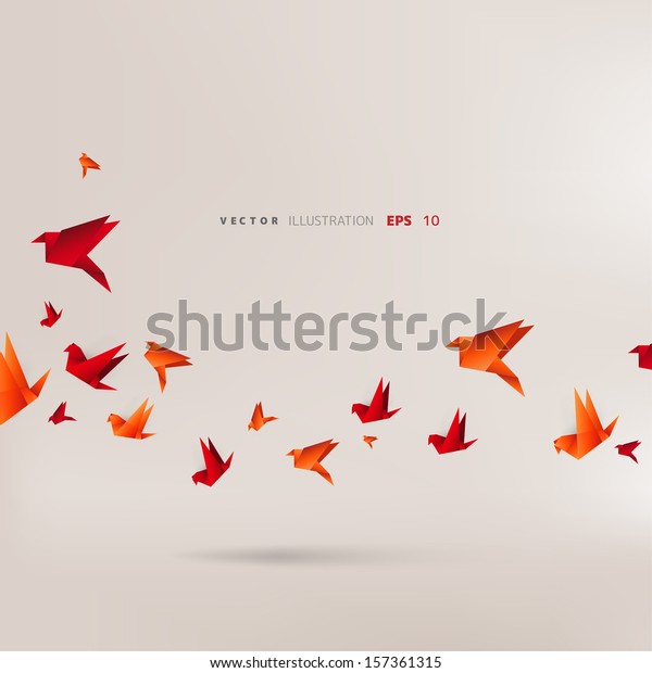 Origami Paper Birdvector Illustrationpolygonal Shape Paper