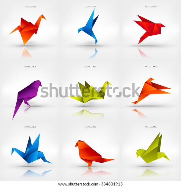 Origami Paper Birdvector Illustrationpolygonal Shape Paper