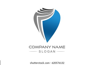 Origami Paper Book Pointer Navigation Logo