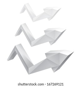 origami paper design arrow. vector illustration.