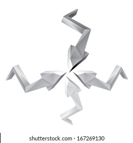 origami paper design arrow. vector illustration.