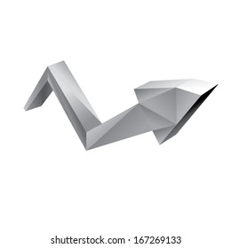 origami paper design arrow. vector illustration.