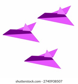 origami paper folding vector in the shape of an airplane