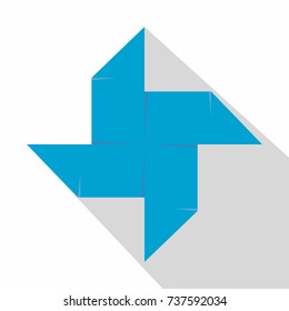 Origami paper icon. Flat illustration of origami paper vector icon for web