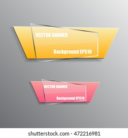 Origami paper info graphic colorful banners set. Annotation ribbon. Design shape. Speech talking cloud. Vector label tag.