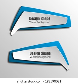 Origami paper infographic colorful banners set. Design shape. Vector label tag.