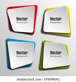 Origami paper infographic colorful banners set. Design shape. Vector label tag.