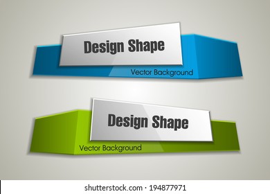 Origami paper infographic colorful banners set. Design shape. Vector label tag.