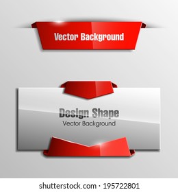 Origami paper infographic colorful banners set. Design shape. Vector label tag.